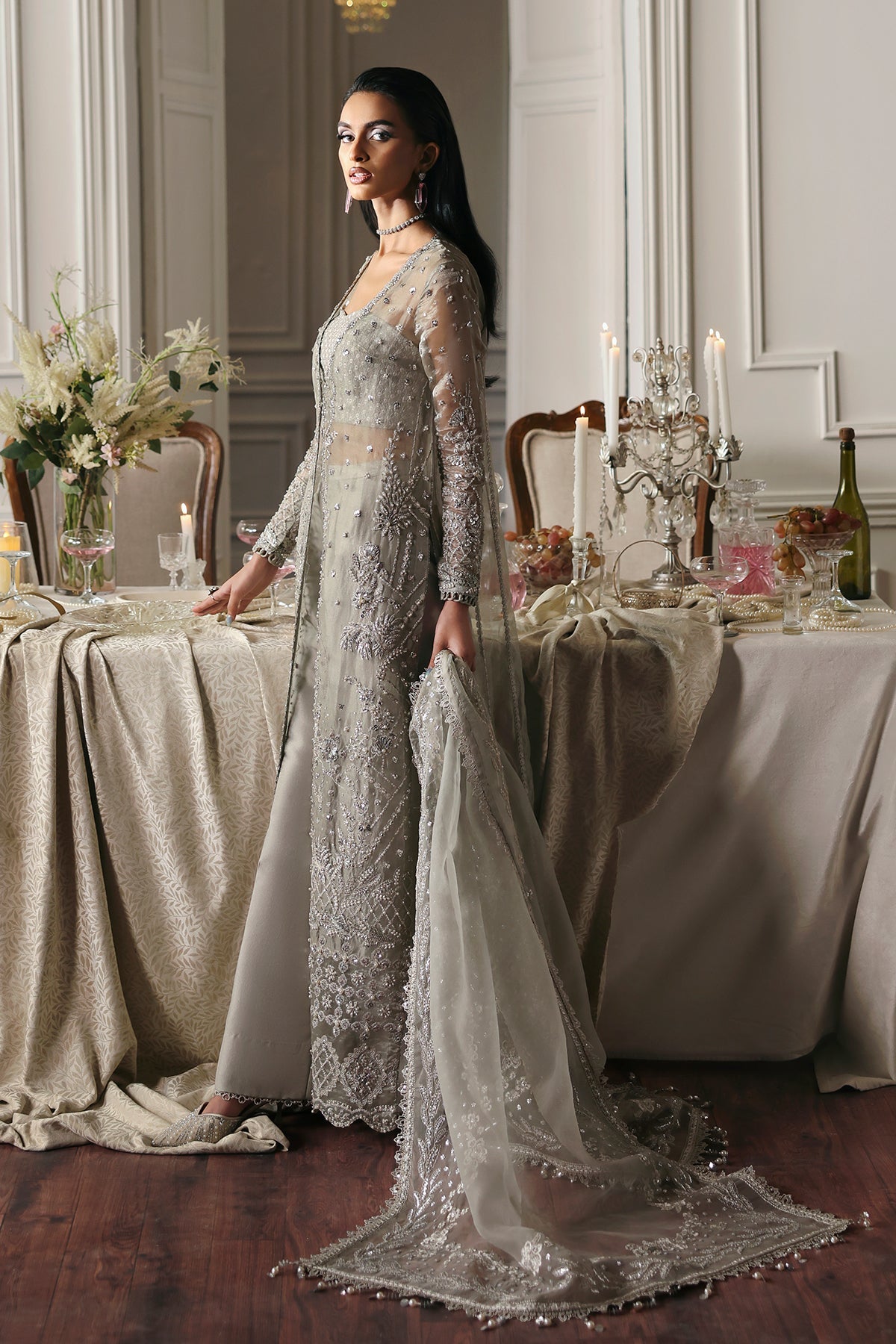 Luna silver grey kalidaar, reference outfit photograph 7 — Made by Mairaz reproduction