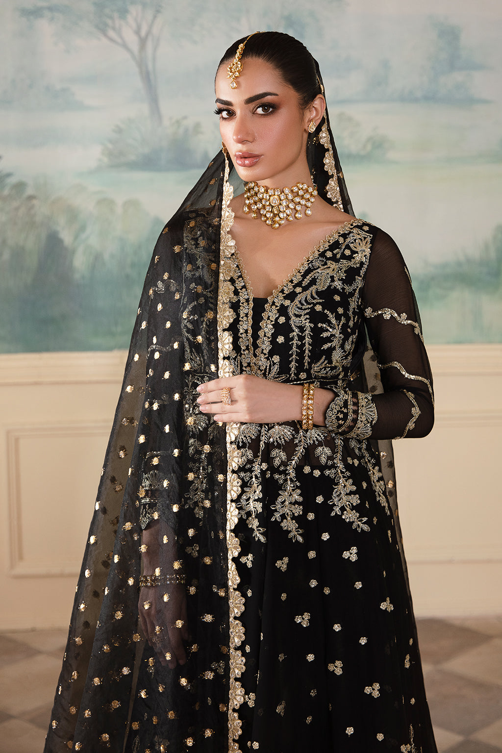 Nafeesa black kalidaar, reference outfit photograph 3 — Made by Mairaz reproduction