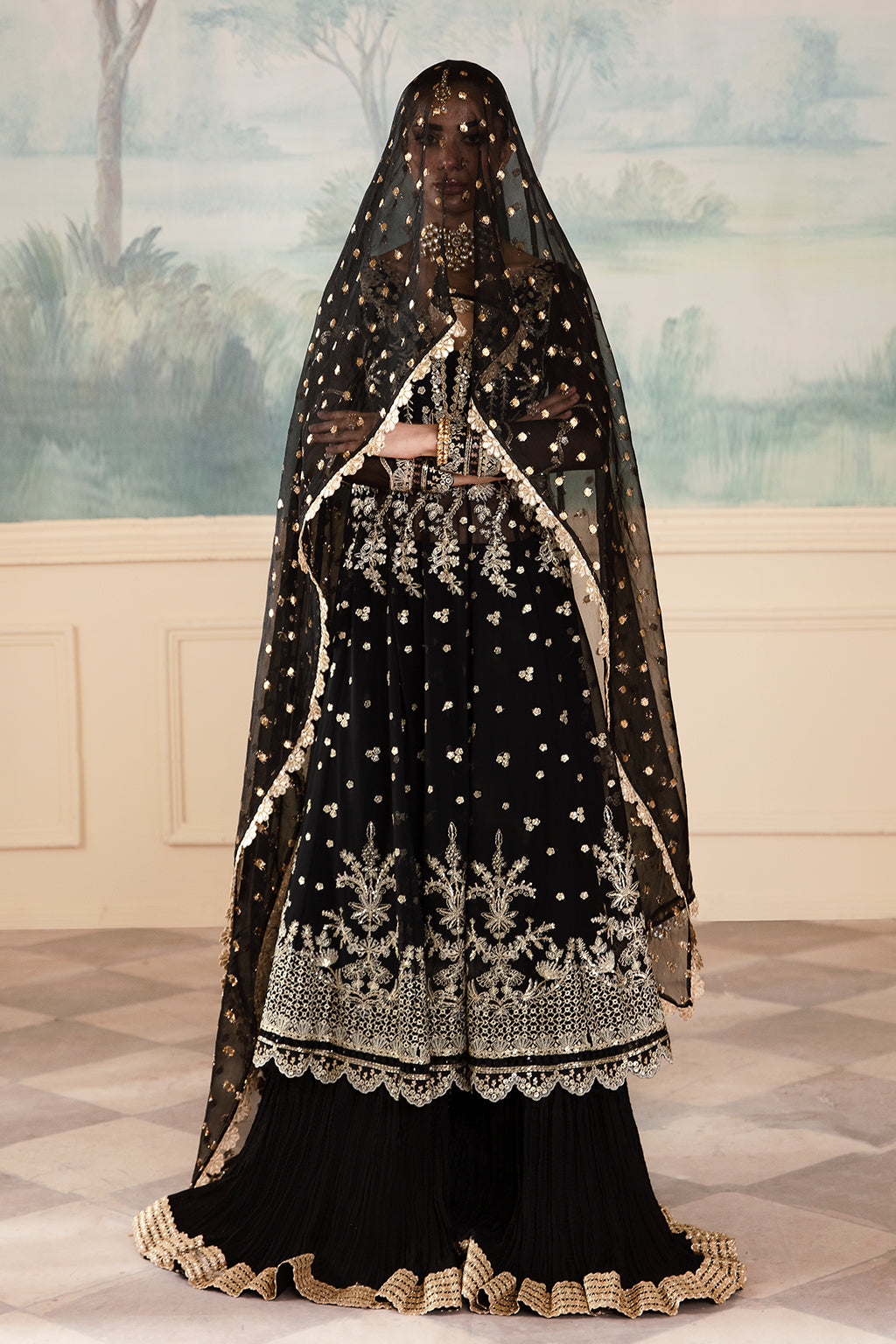 Nafeesa black kalidaar, reference outfit photograph 5 — Made by Mairaz reproduction