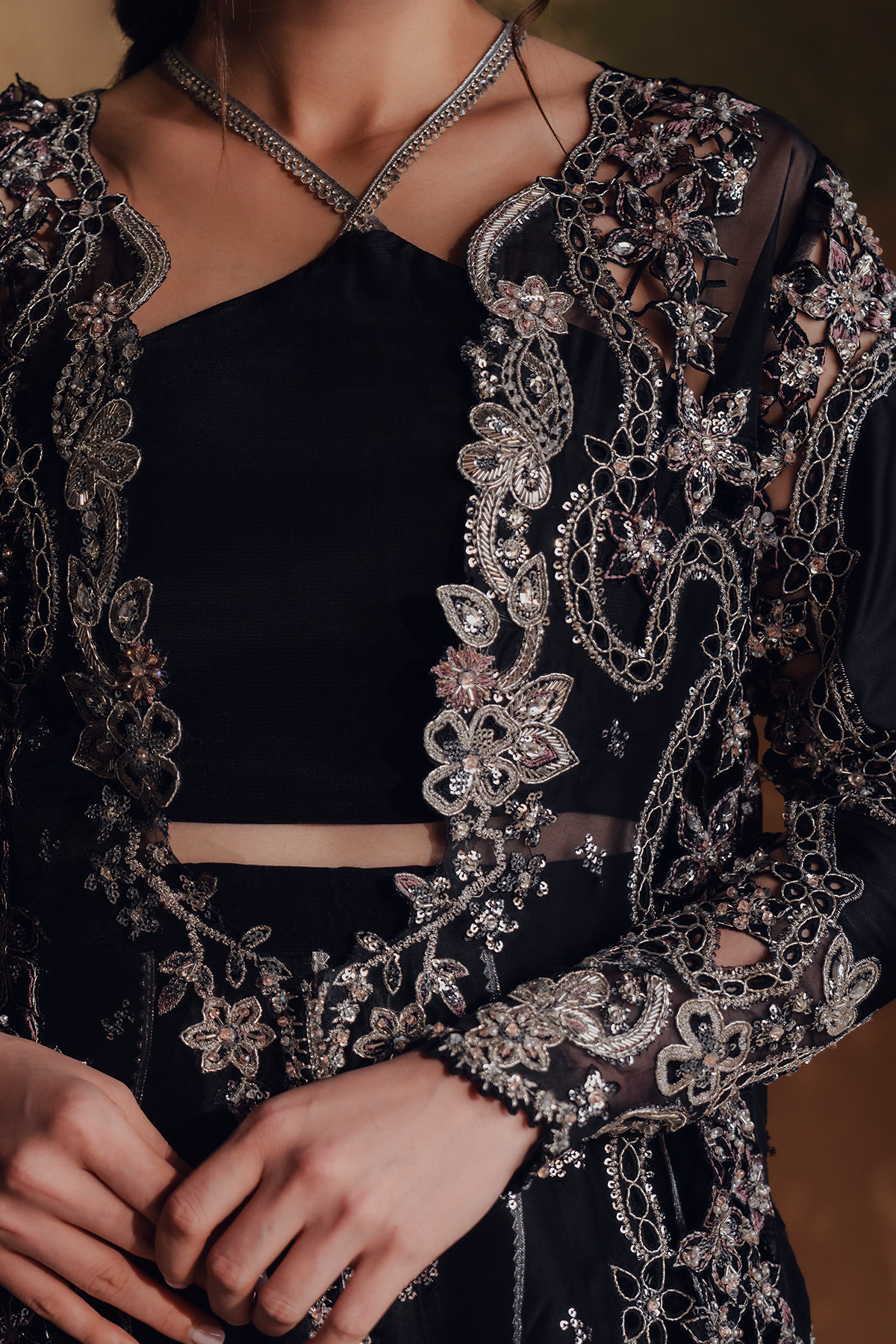 Nayab black long shirt and skirt, reference outfit photograph 2 — Made by Mairaz reproduction