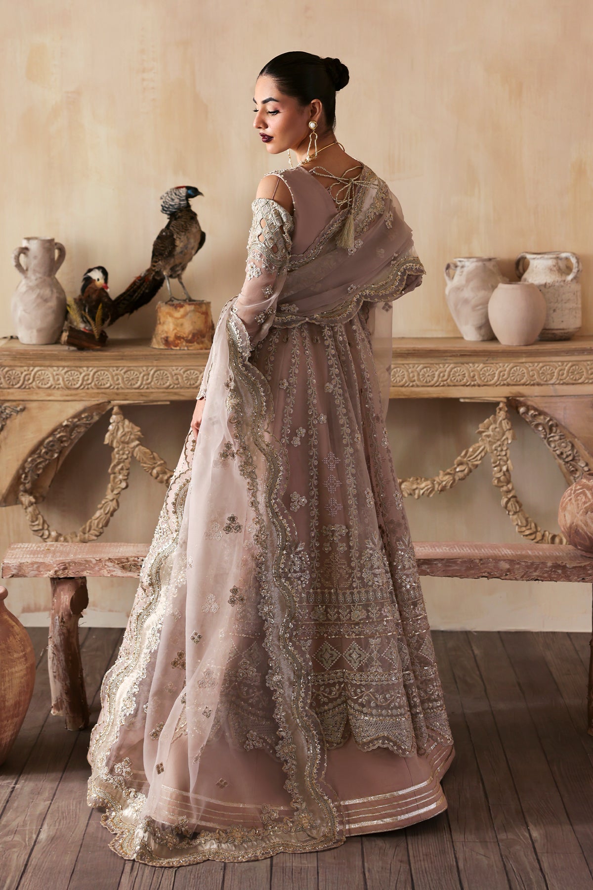 Nure blush pink kalidaar, reference outfit photograph 2 — Made by Mairaz reproduction