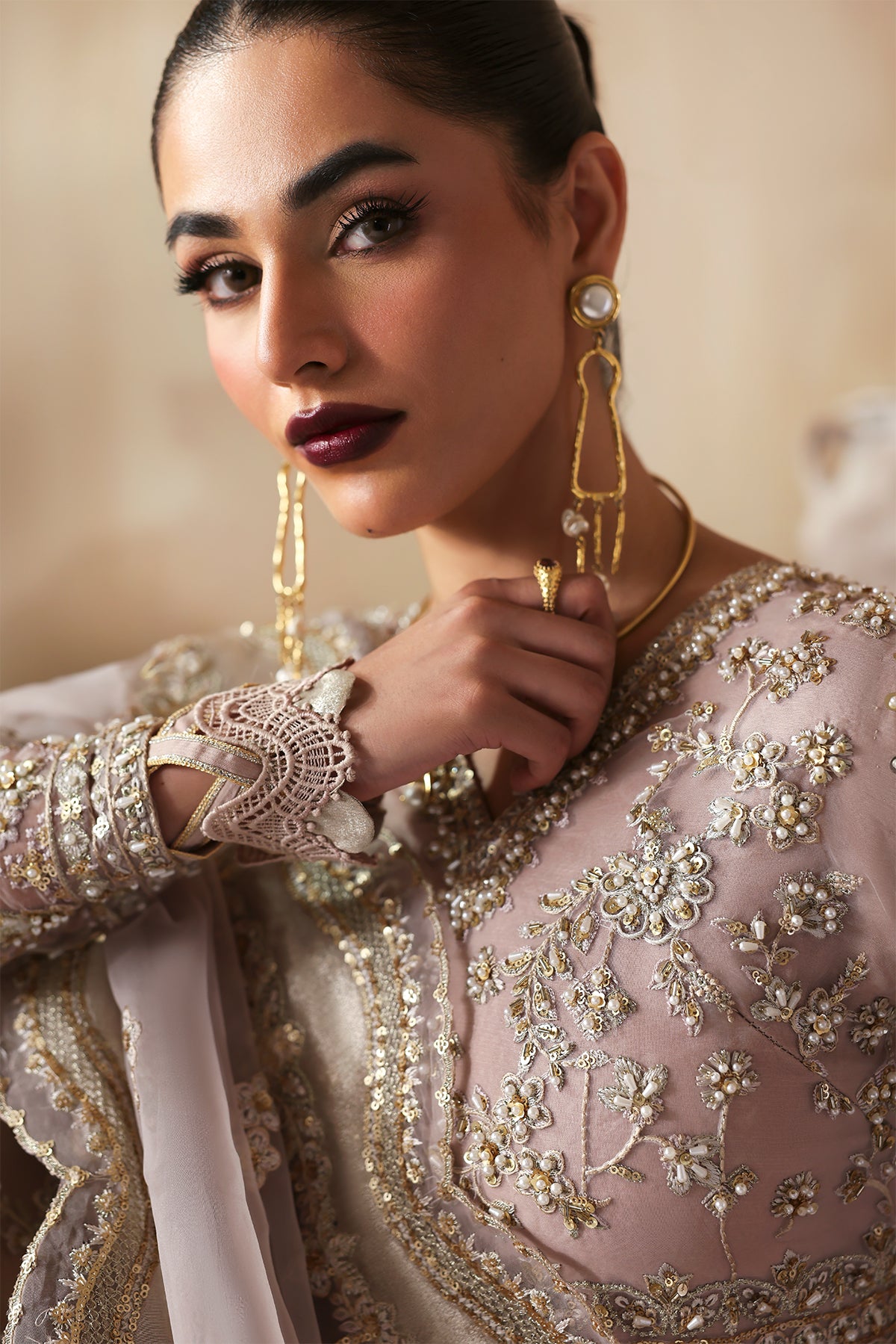 Nure blush pink kalidaar, reference outfit photograph 3 — Made by Mairaz reproduction