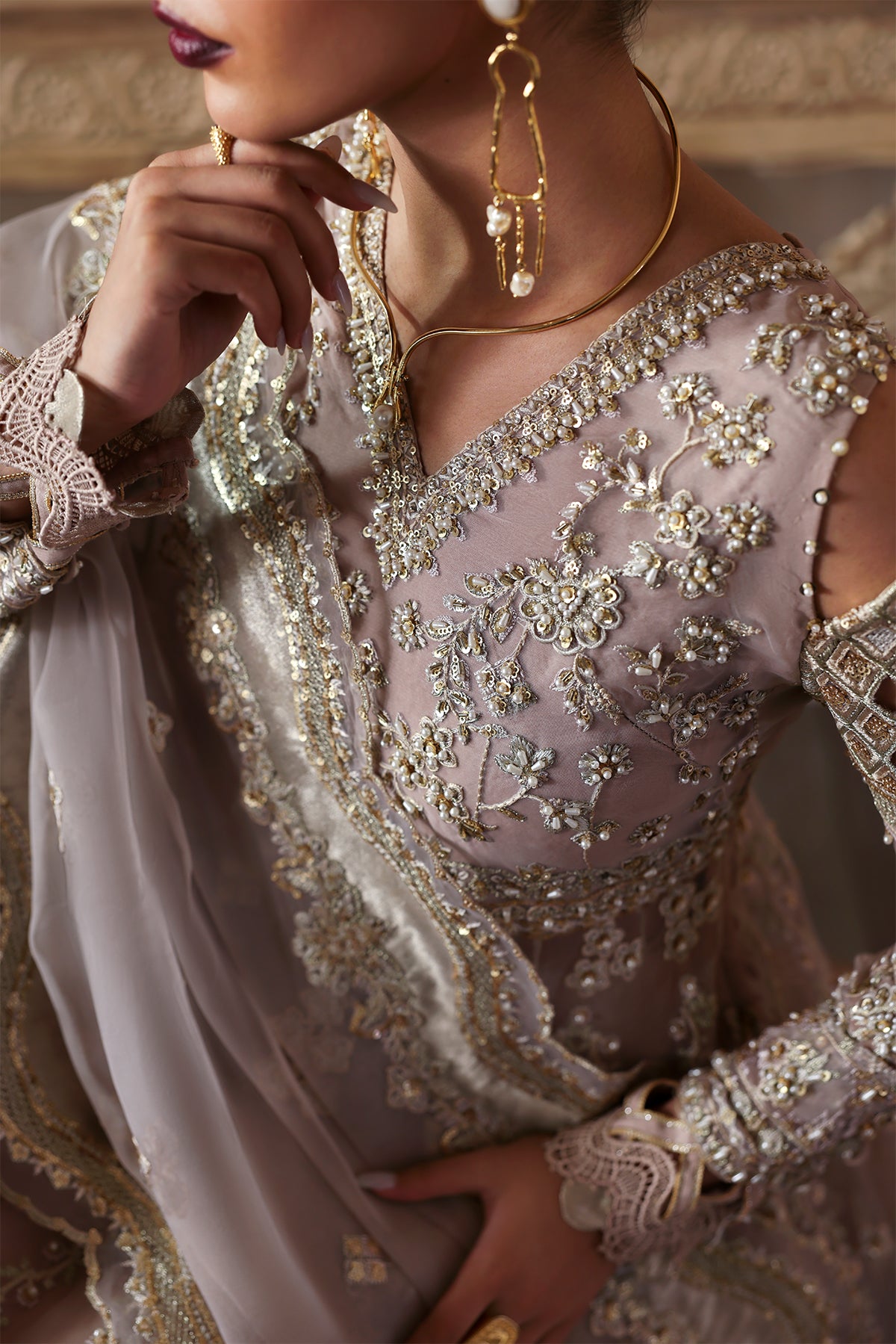 Nure blush pink kalidaar, reference outfit photograph 4 — Made by Mairaz reproduction