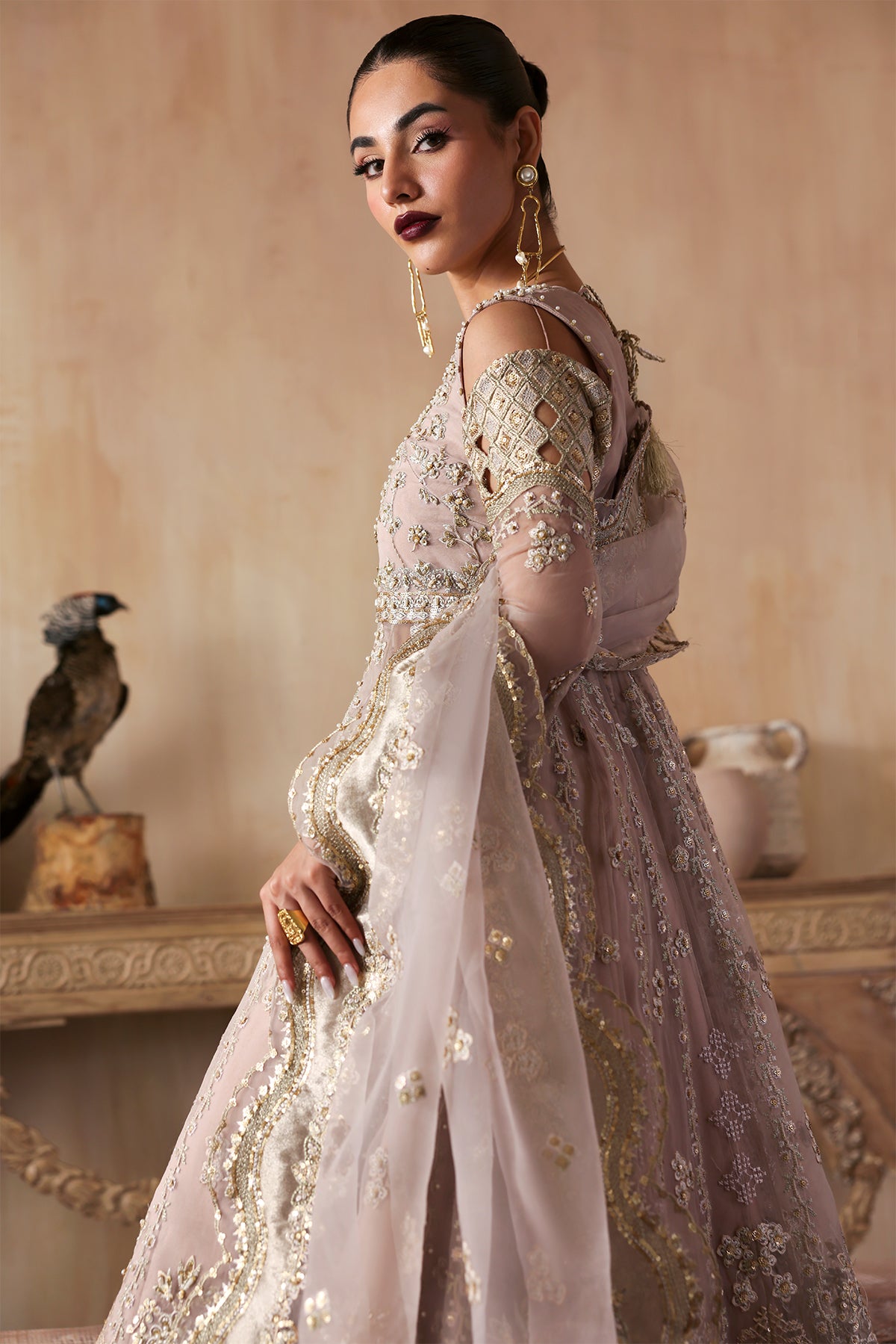 Nure blush pink kalidaar, reference outfit photograph 6 — Made by Mairaz reproduction