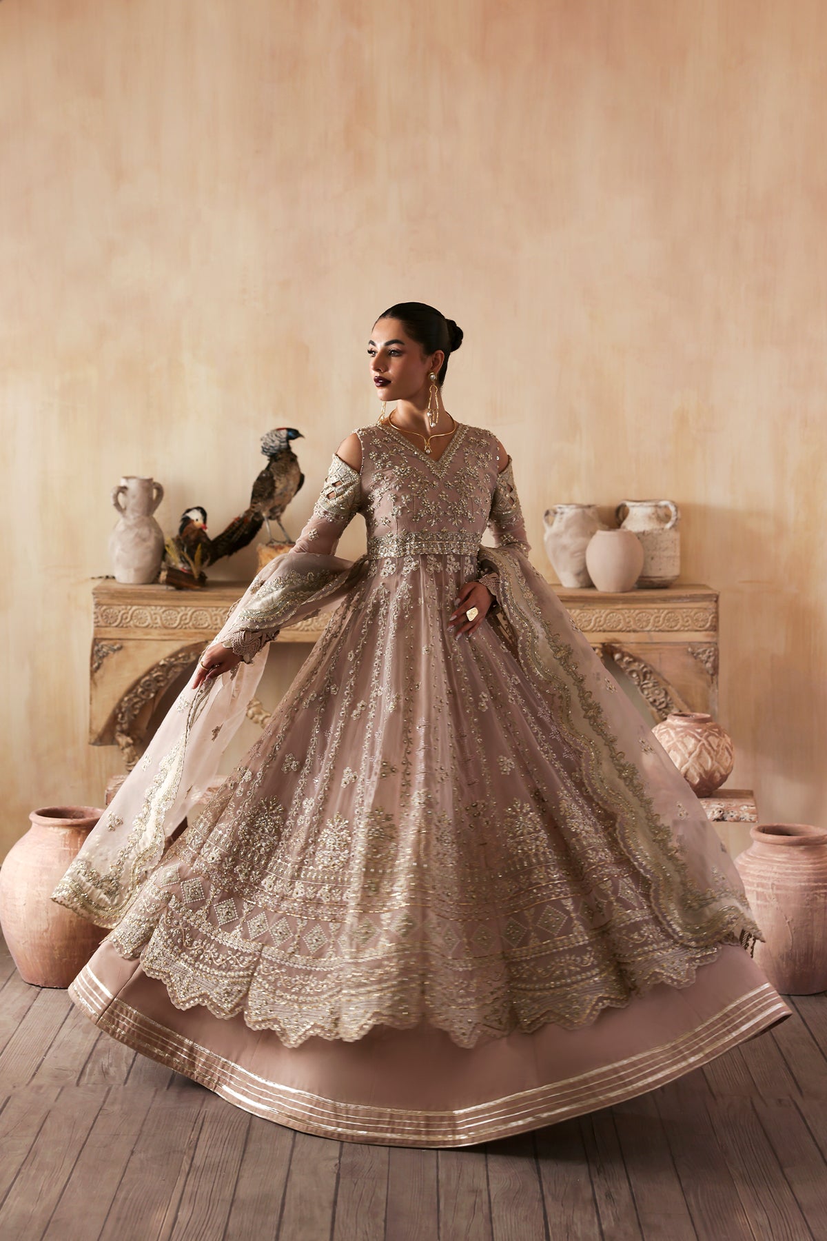 Nure blush pink kalidaar, reference outfit photograph 7 — Made by Mairaz reproduction