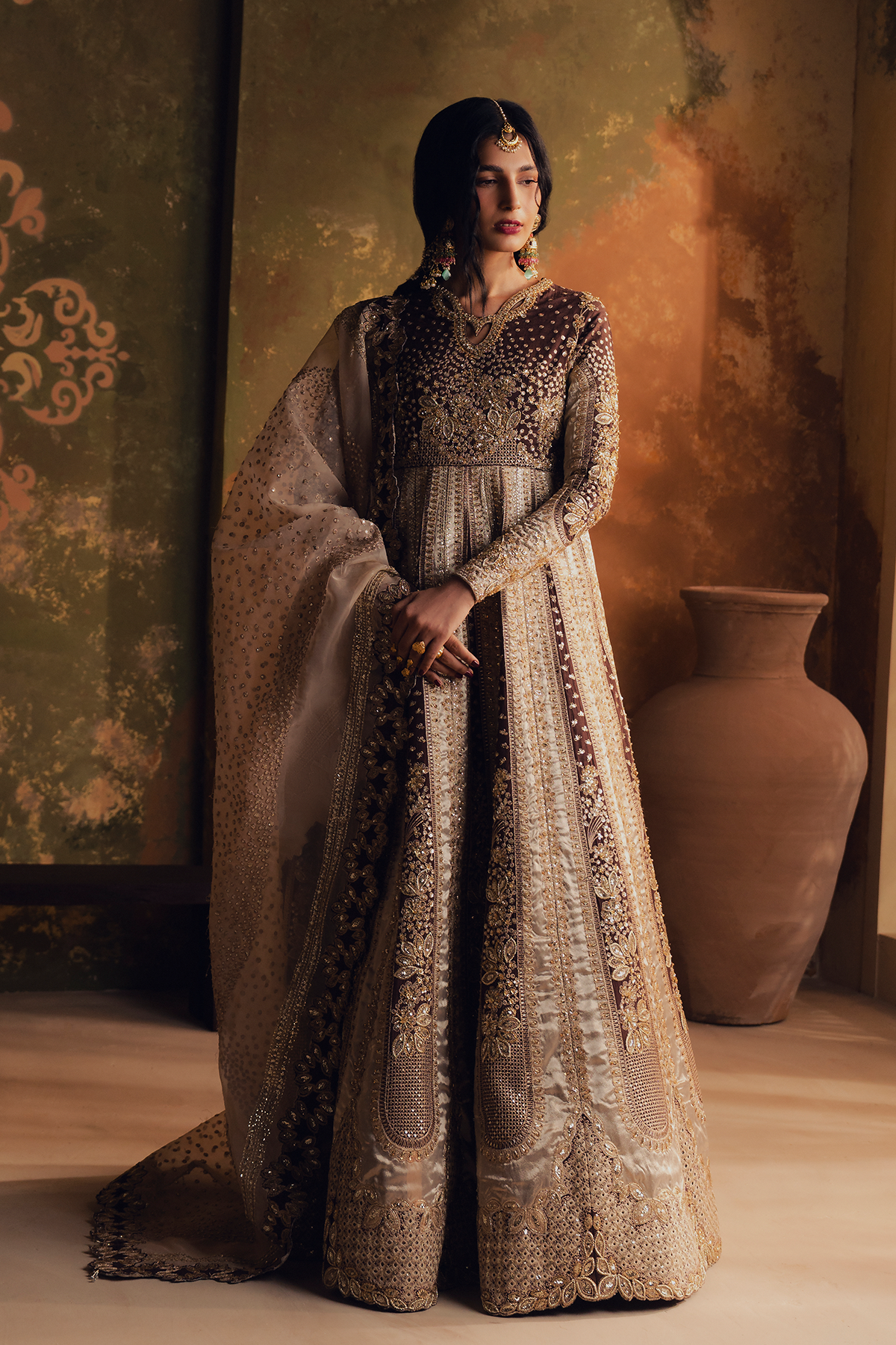 Parisa champagne gold kalidaar, reference outfit photograph 1 — Made by Mairaz reproduction