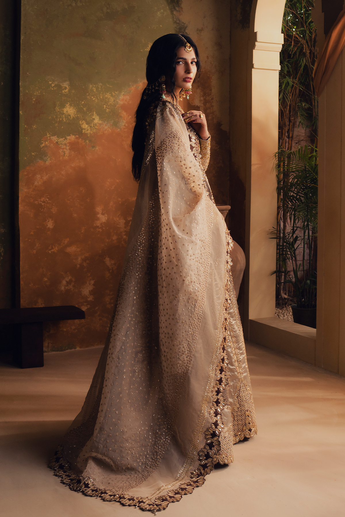 Parisa champagne gold kalidaar, reference outfit photograph 10 — Made by Mairaz reproduction