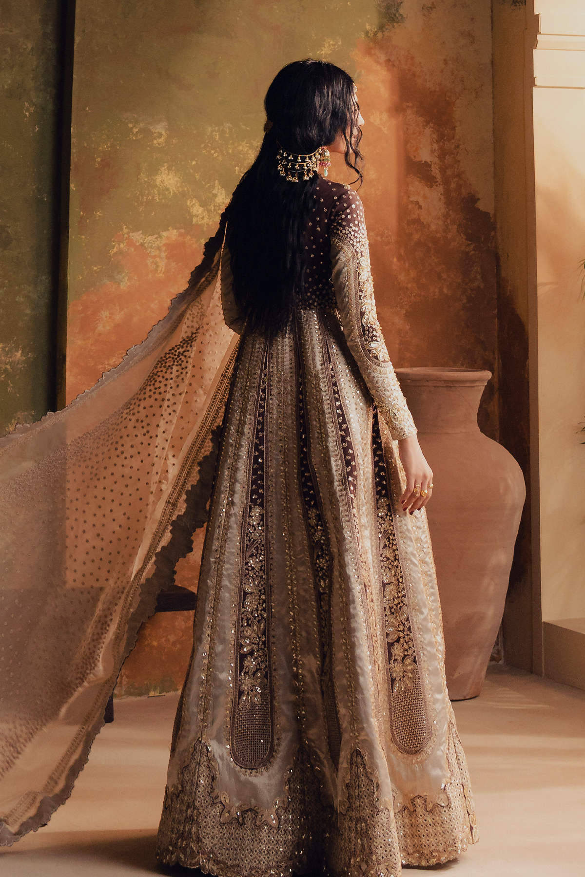 Parisa champagne gold kalidaar, reference outfit photograph 3 — Made by Mairaz reproduction