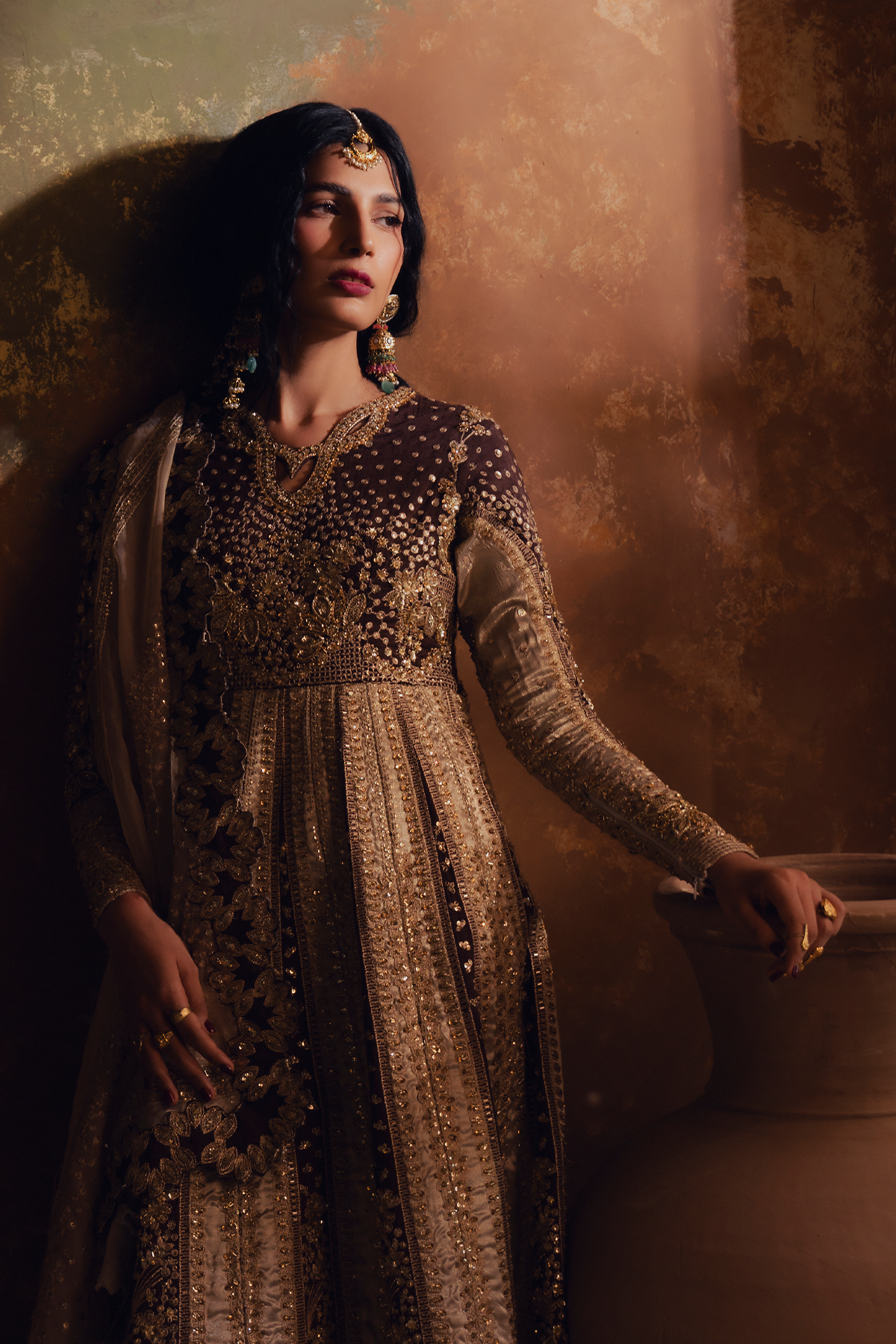 Parisa champagne gold kalidaar, reference outfit photograph 4 — Made by Mairaz reproduction