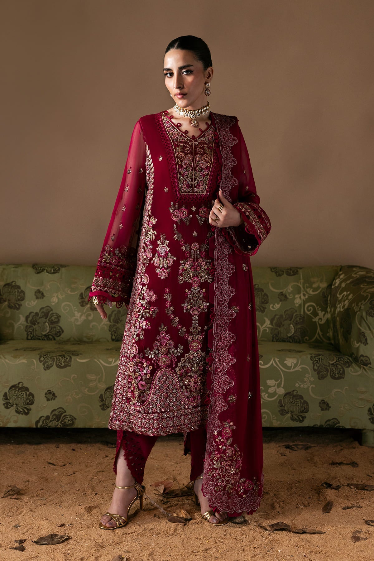 Poise maroon shirt and trousers, reference outfit photograph 1 — Made by Mairaz reproduction