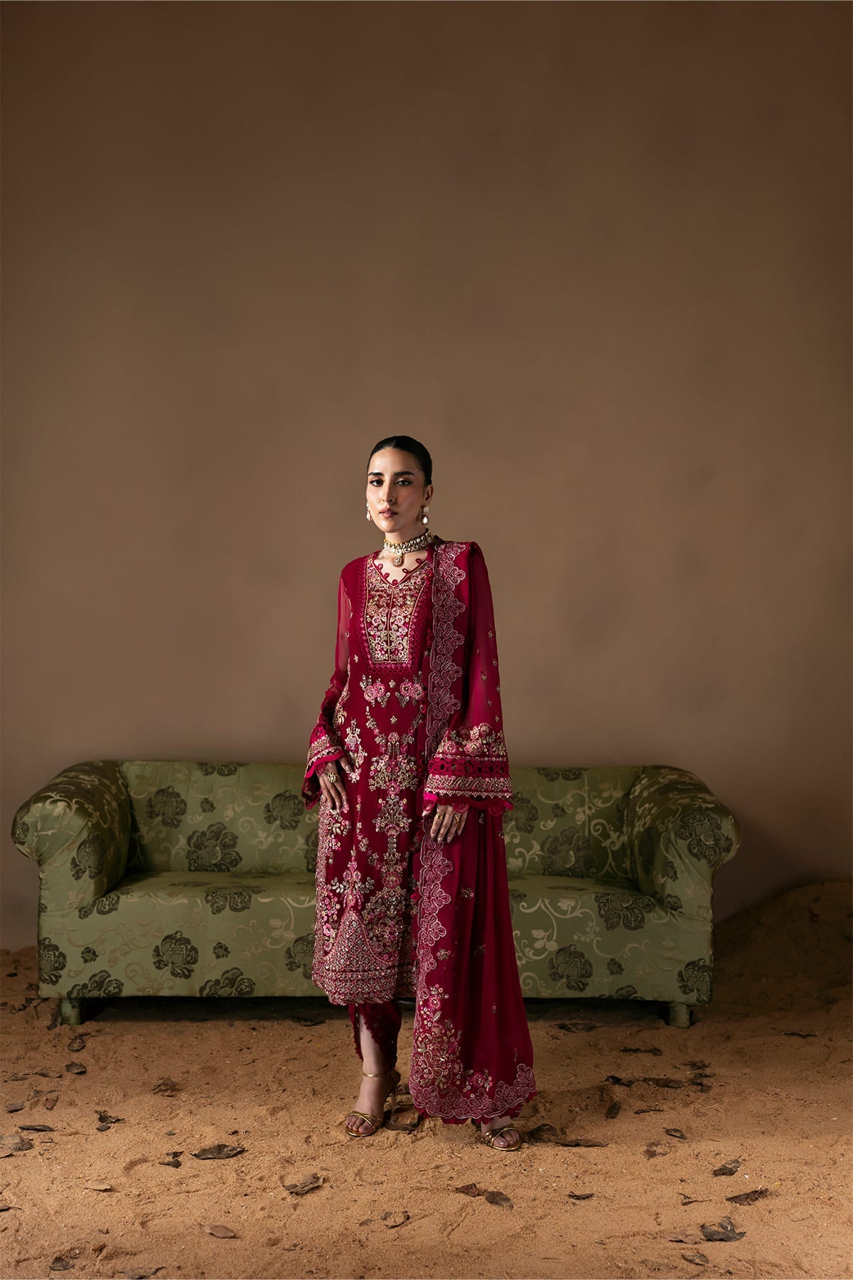Poise maroon shirt and trousers, reference outfit photograph 3 — Made by Mairaz reproduction