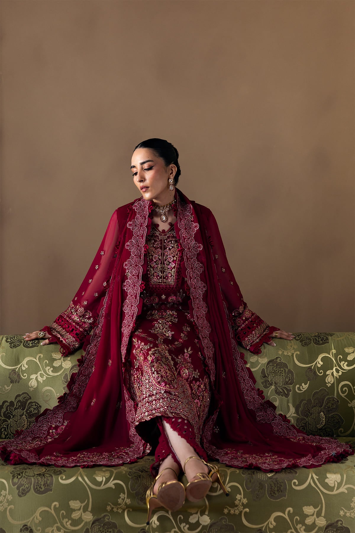 Poise maroon shirt and trousers, reference outfit photograph 6 — Made by Mairaz reproduction