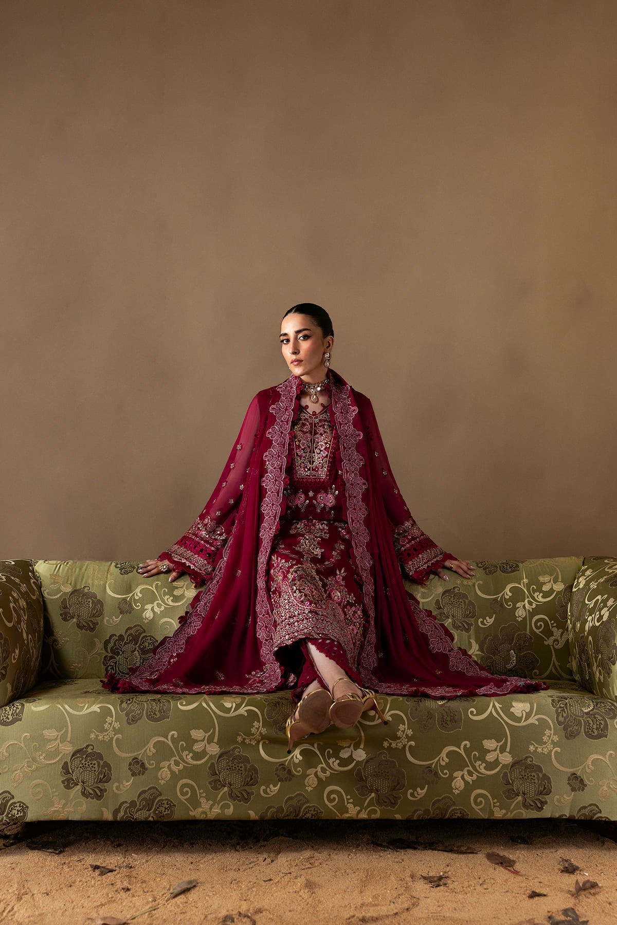 Poise maroon shirt and trousers, reference outfit photograph 7 — Made by Mairaz reproduction