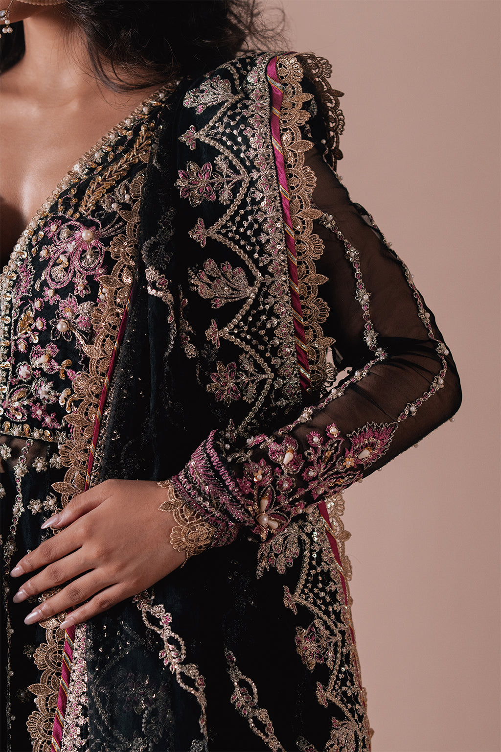 Qara black kalidaar, reference outfit photograph 18 — Made by Mairaz reproduction
