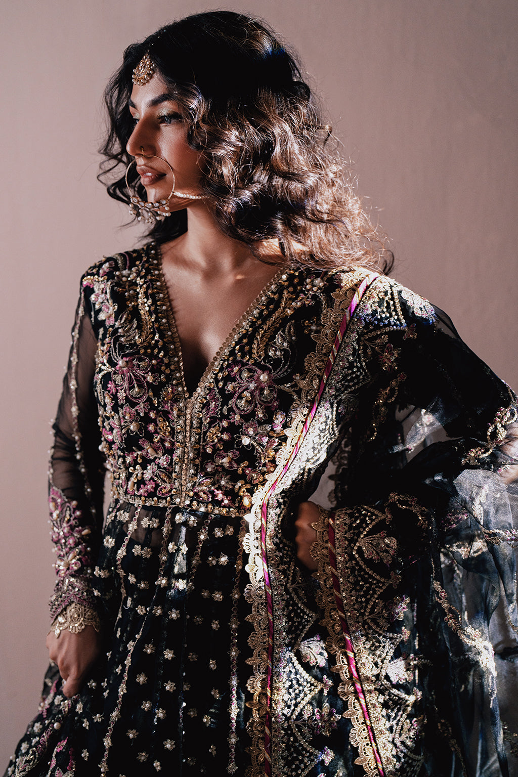 Qara black kalidaar, reference outfit photograph 19 — Made by Mairaz reproduction