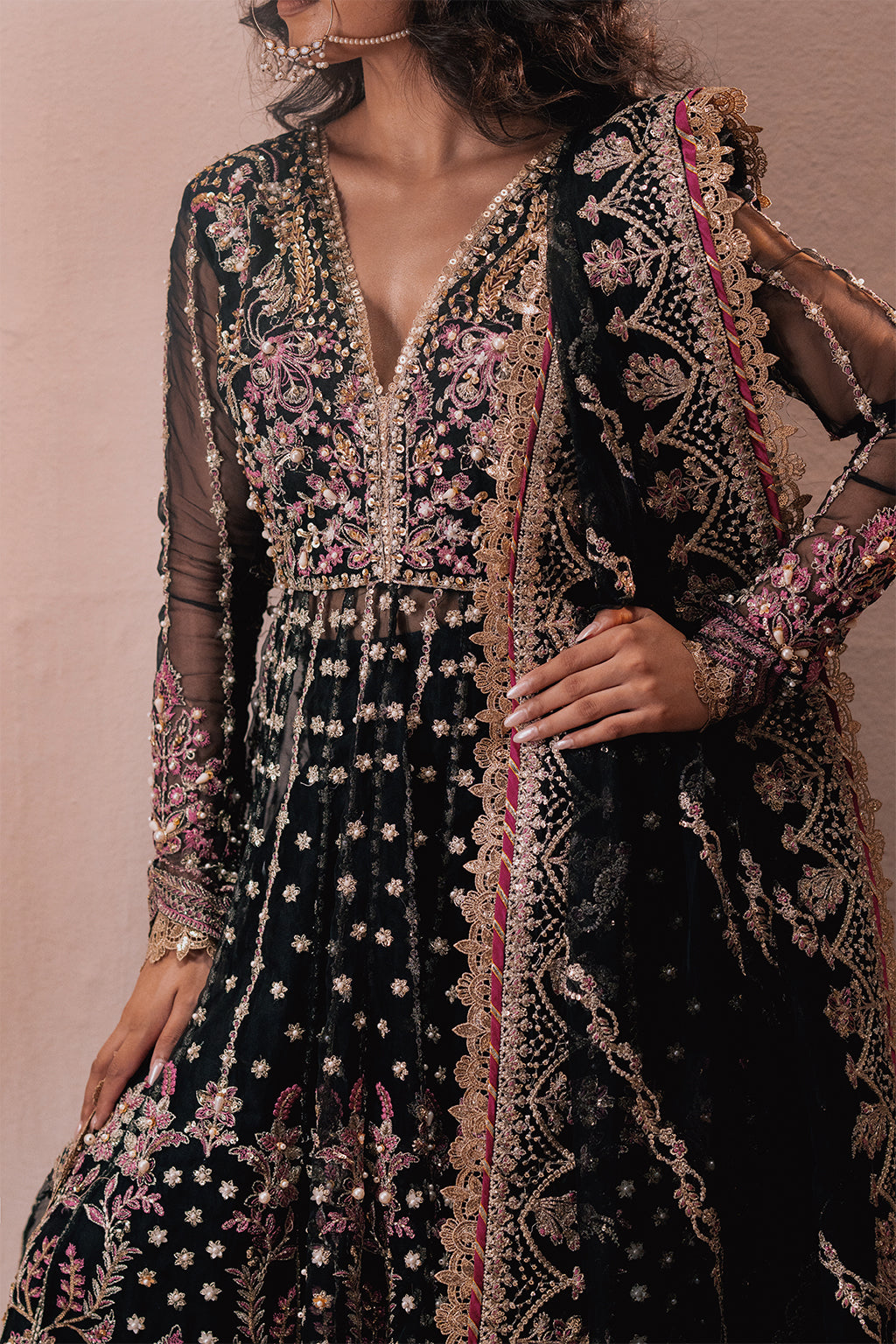 Qara black kalidaar, reference outfit photograph 21 — Made by Mairaz reproduction