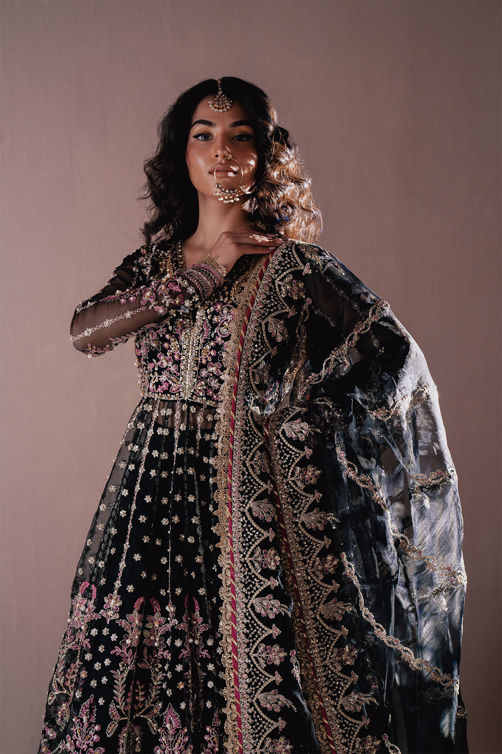 Qara black kalidaar, reference outfit photograph 23 — Made by Mairaz reproduction