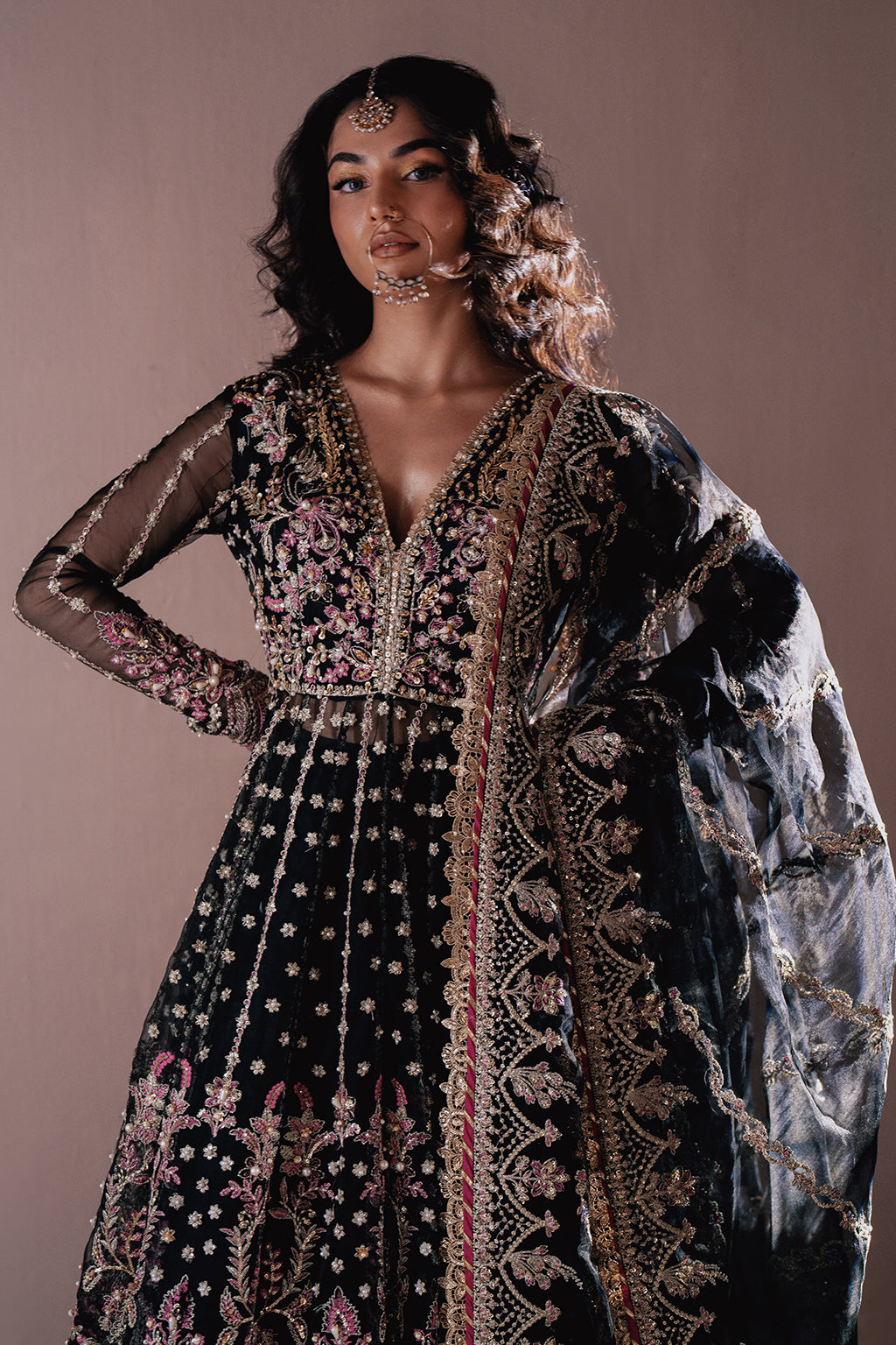 Qara black kalidaar, reference outfit photograph 24 — Made by Mairaz reproduction