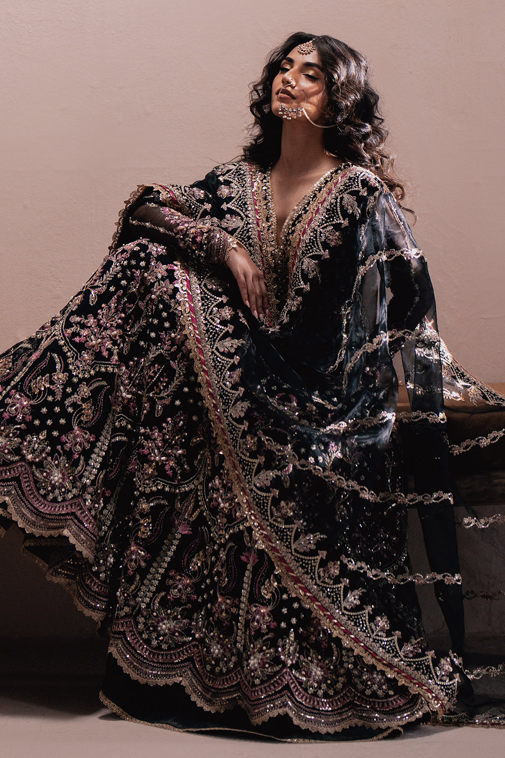 Qara black kalidaar, reference outfit photograph 25 — Made by Mairaz reproduction