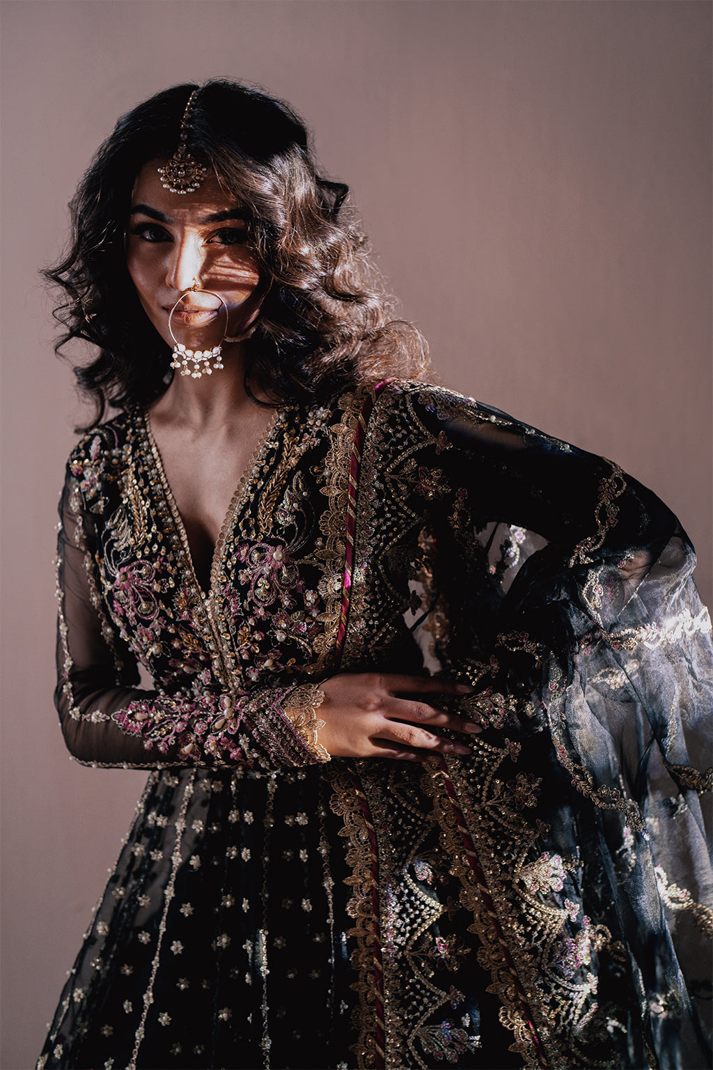 Qara black kalidaar, reference outfit photograph 3 — Made by Mairaz reproduction