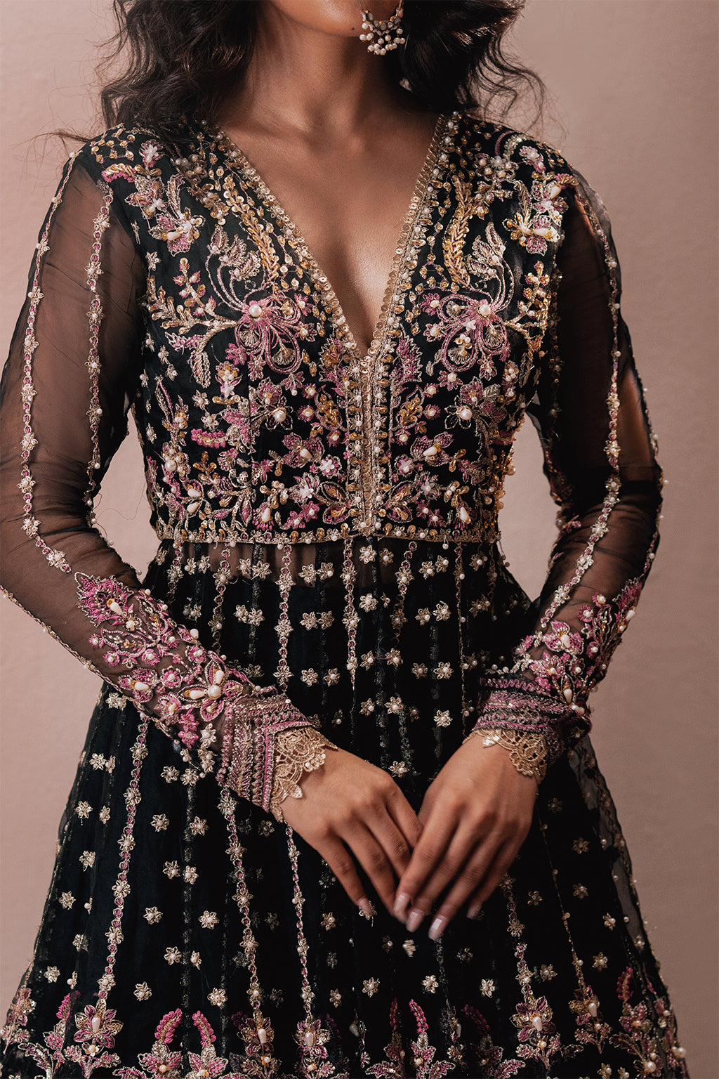 Qara black kalidaar, reference outfit photograph 4 — Made by Mairaz reproduction