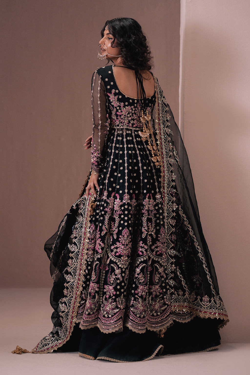Qara black kalidaar, reference outfit photograph 5 — Made by Mairaz reproduction
