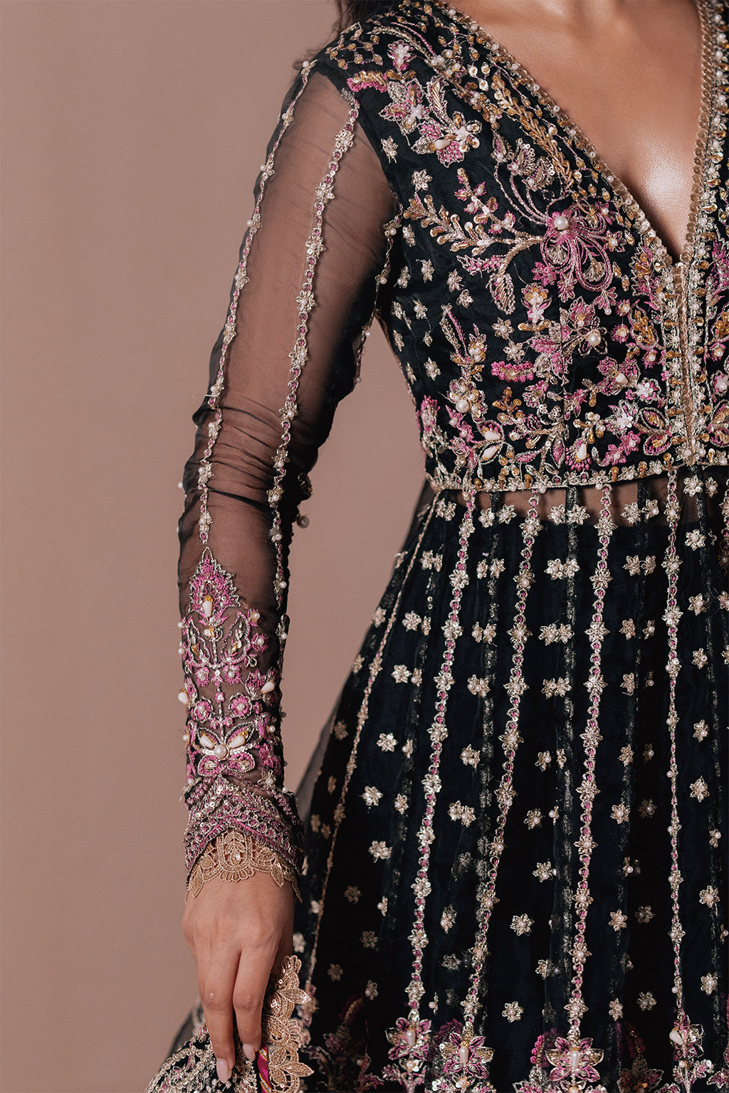 Qara black kalidaar, reference outfit photograph 7 — Made by Mairaz reproduction