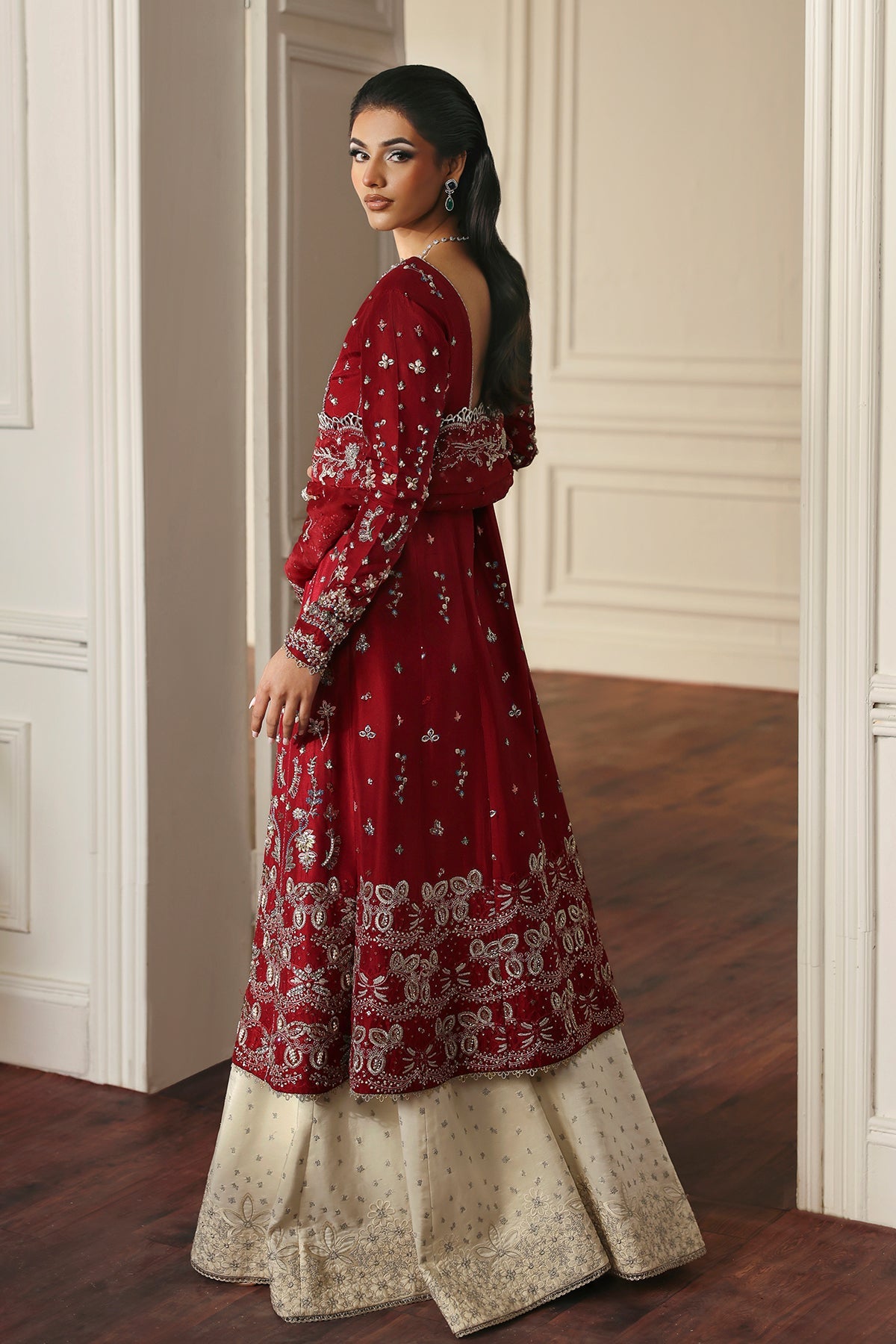 Stella Red red long shirt and trousers, reference outfit photograph 8 — Made by Mairaz reproduction