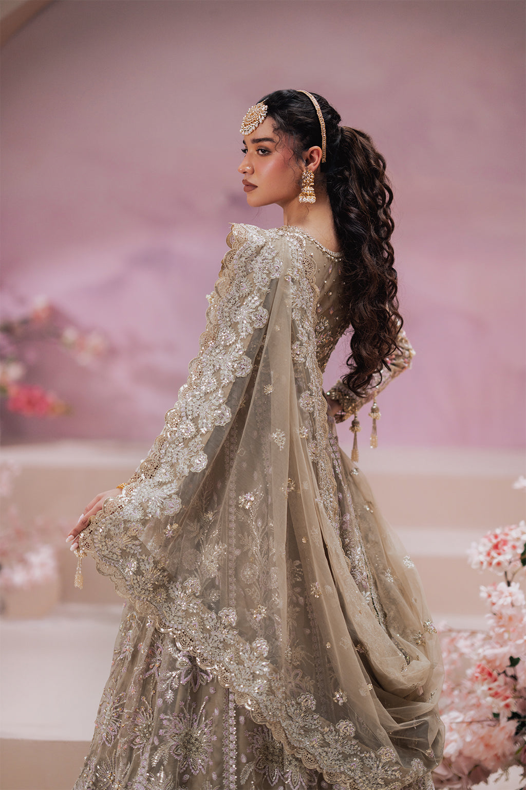 Zaib Champagne champagne long shirt and skirt, reference outfit photograph 9 — Made by Mairaz reproduction