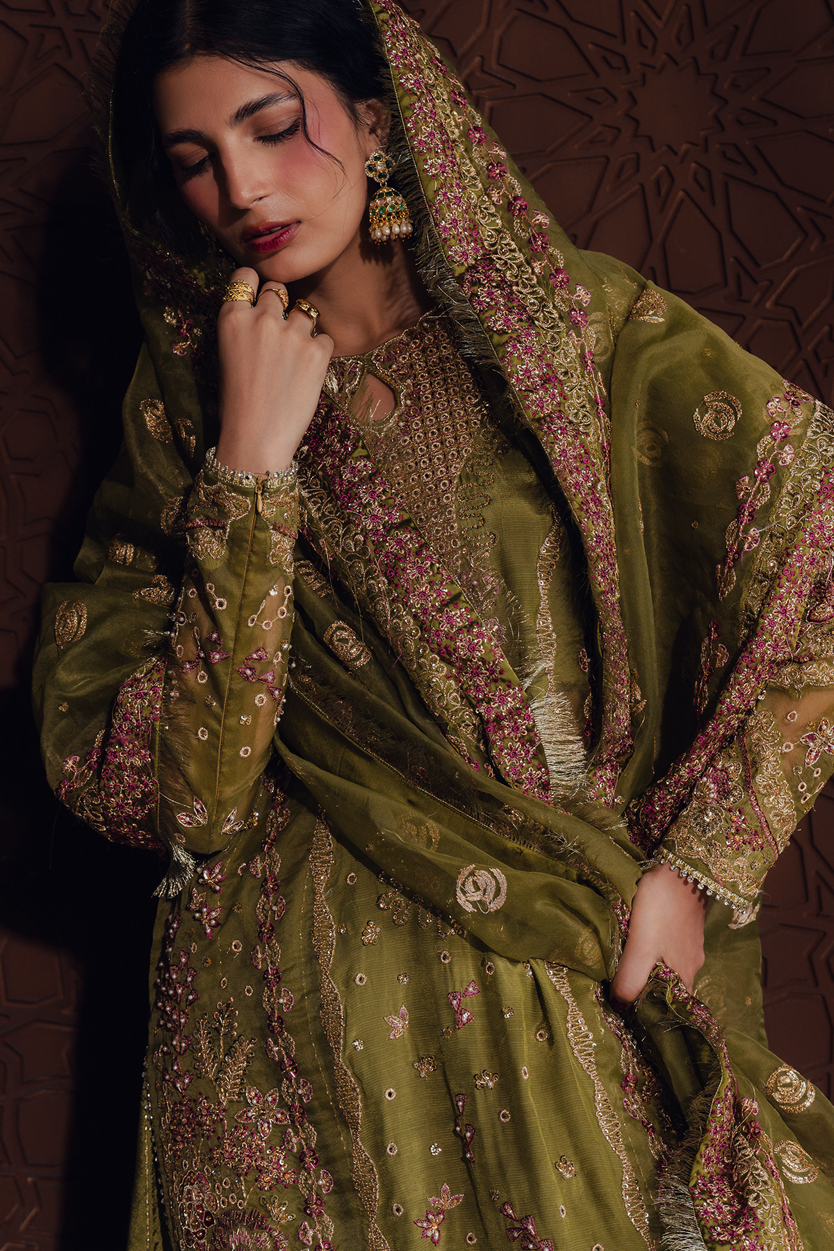 Zarmina lime green long shirt and skirt, reference outfit photograph 2 — Made by Mairaz reproduction