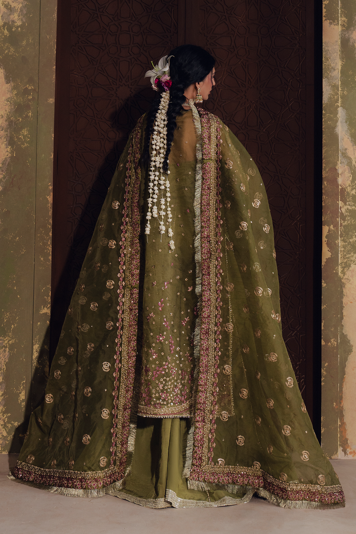 Zarmina lime green long shirt and skirt, reference outfit photograph 5 — Made by Mairaz reproduction