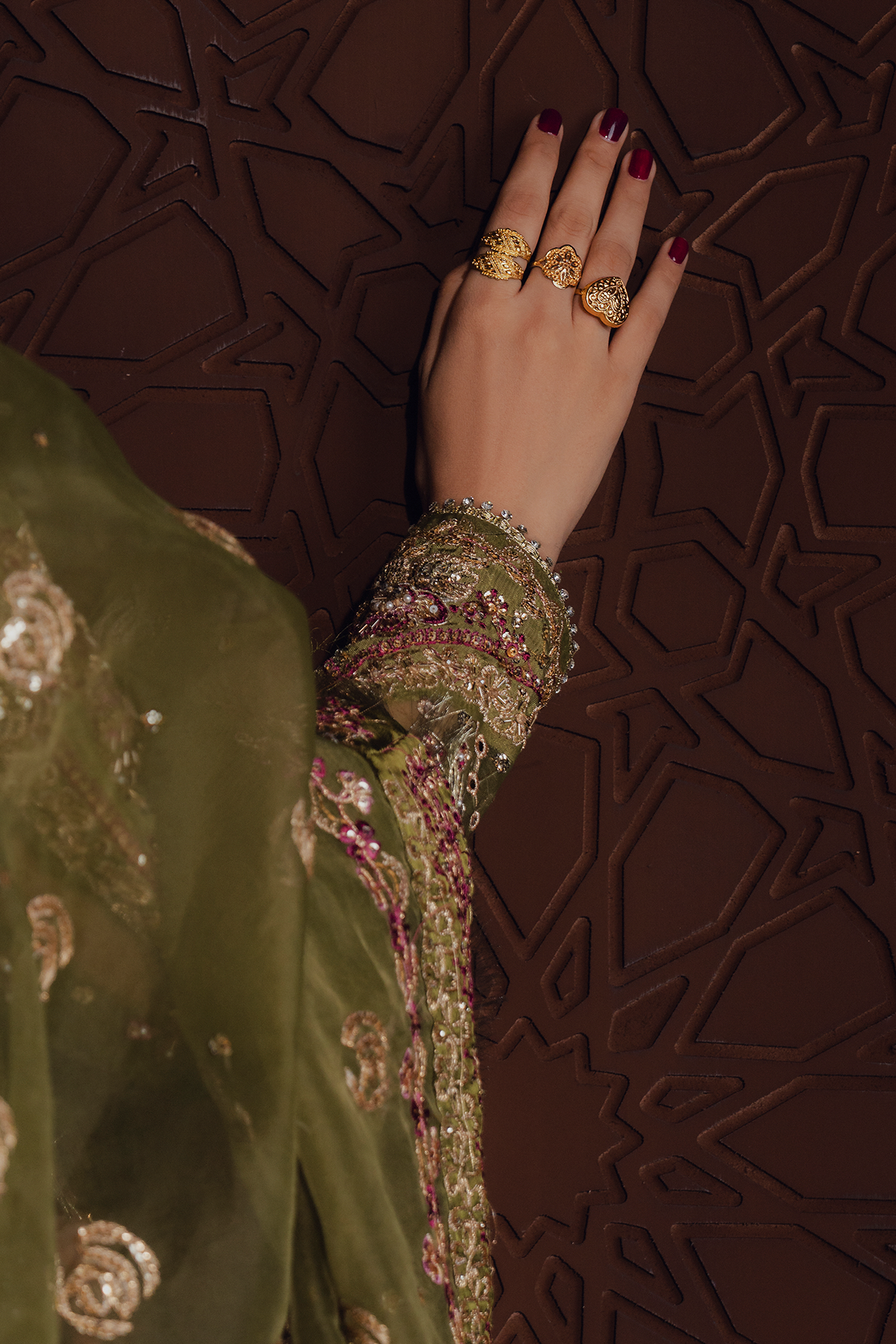 Zarmina lime green long shirt and skirt, reference outfit photograph 6 — Made by Mairaz reproduction