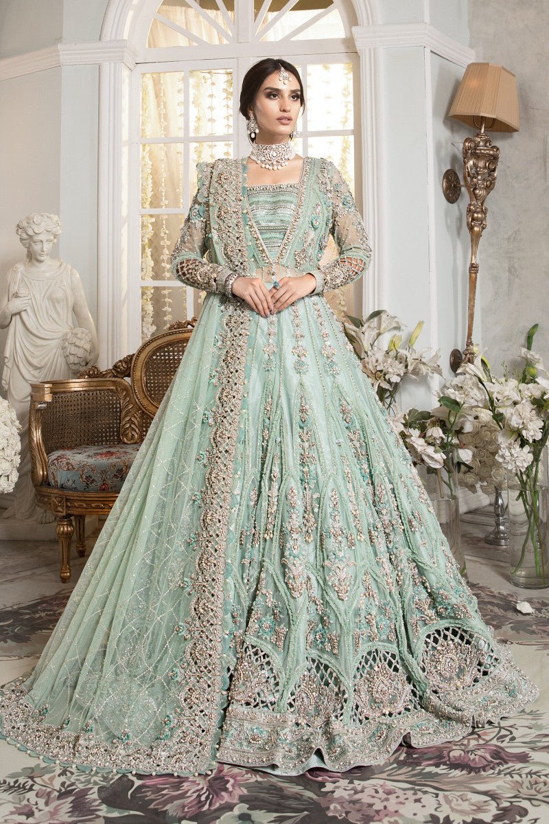 Maria B Alara style reference, Mint Green Lehenga, view 1