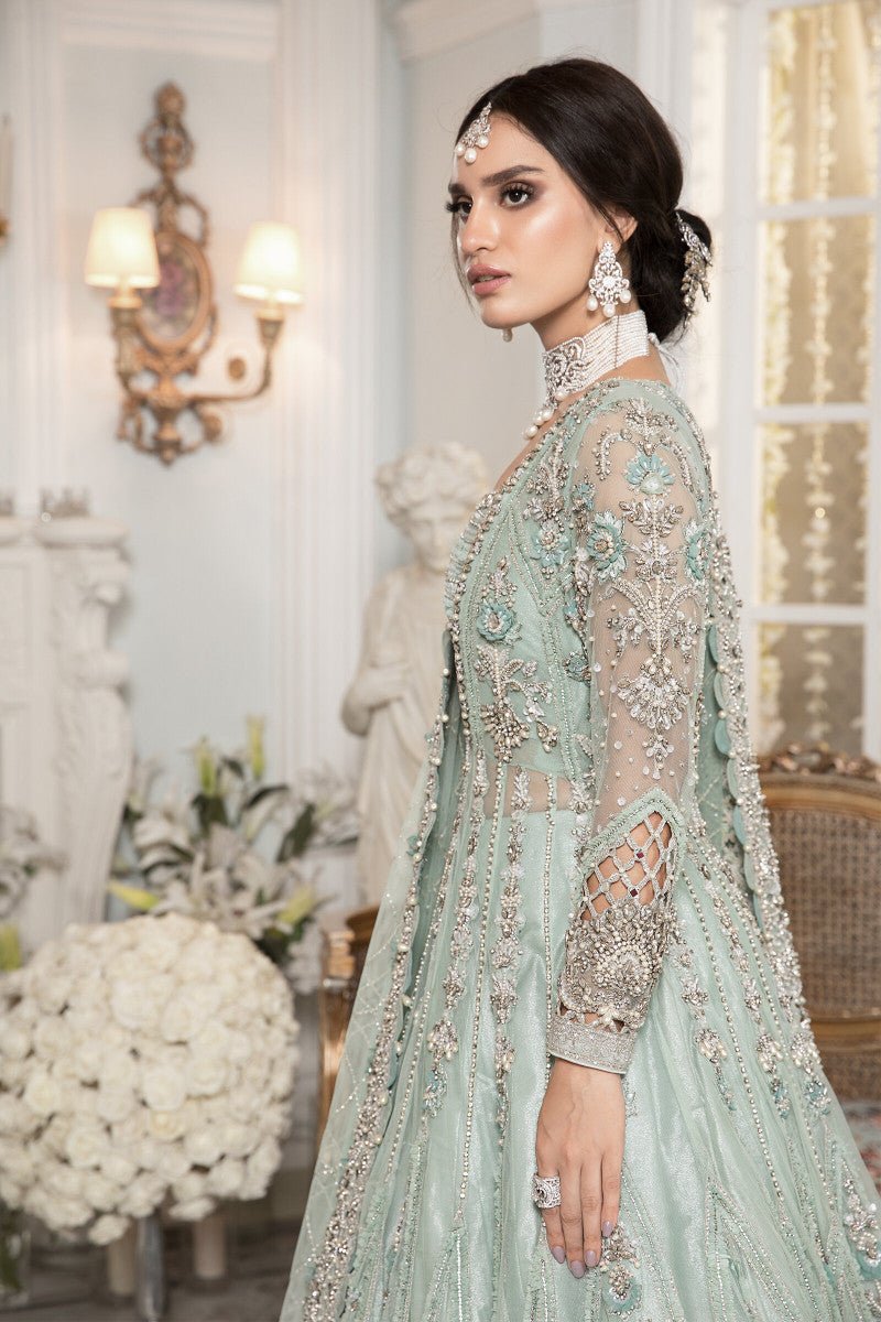 Maria B Alara style reference, Mint Green Lehenga, view 3