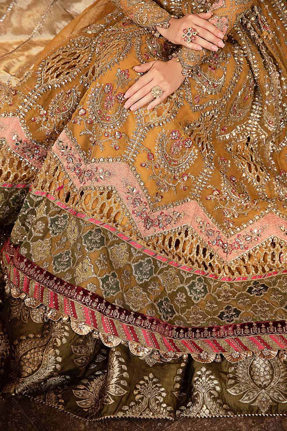 Maria B BD-2907 Mustard fabric and embroidery detail