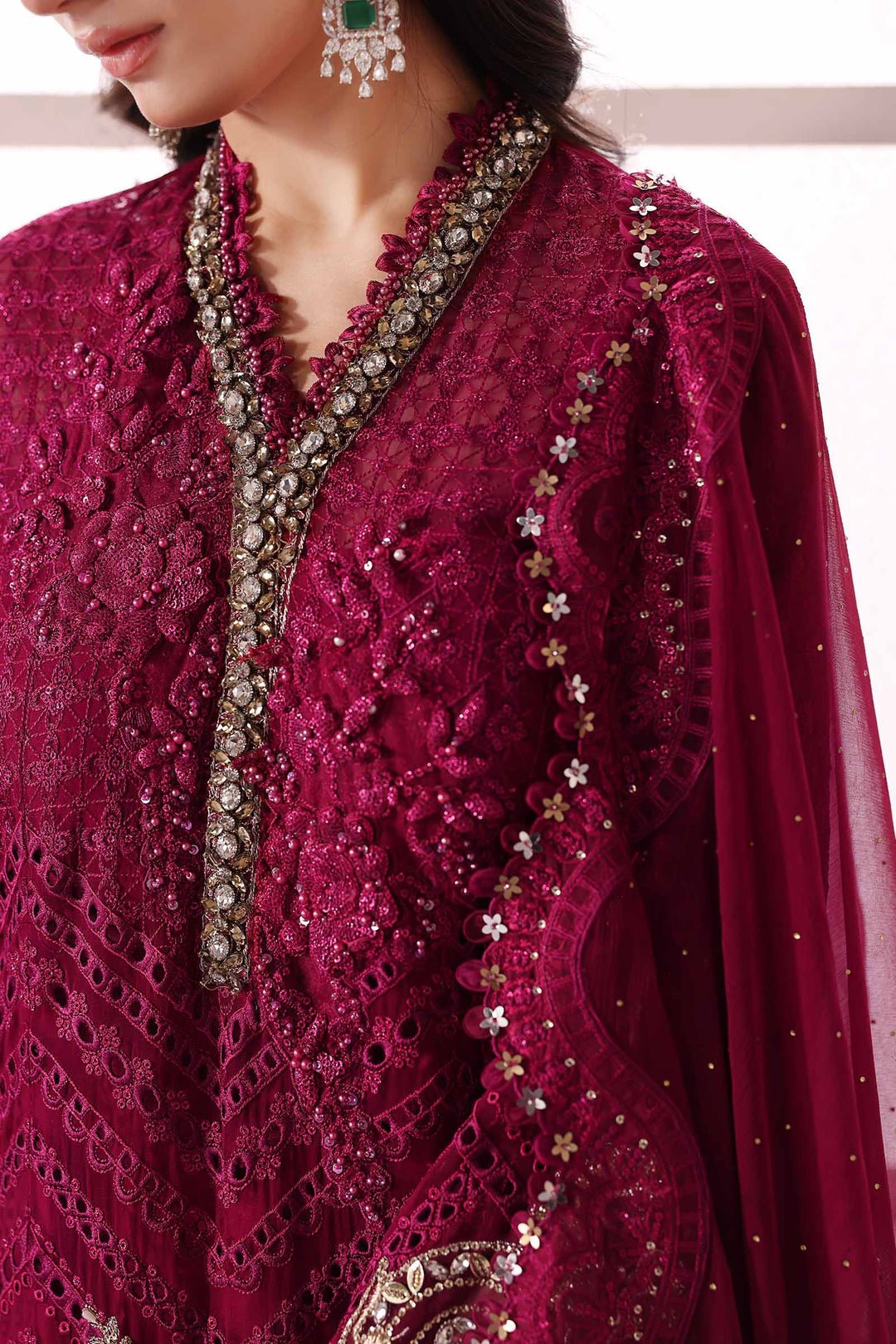 Maria B BD-3003 style reference, Magenta Formal Suit, view 13