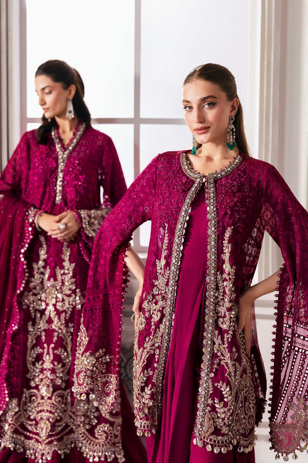 Maria B BD-3003 style reference, Magenta Formal Suit, view 3