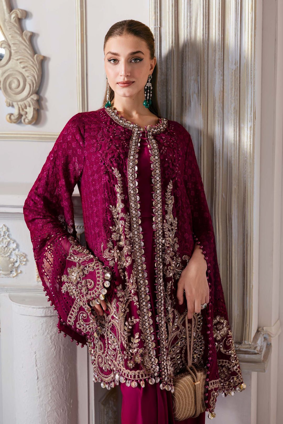 Maria B BD-3003 style reference, Magenta Formal Suit, view 9