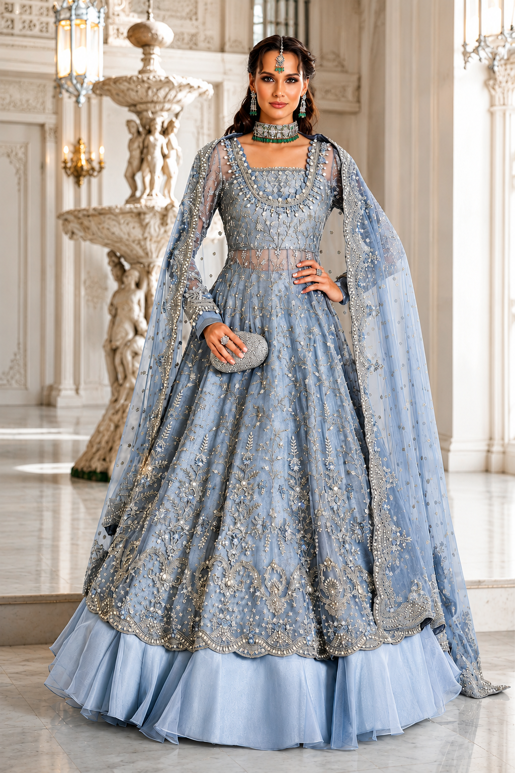 Maria B Bridal Maxi Net Lehenga Style