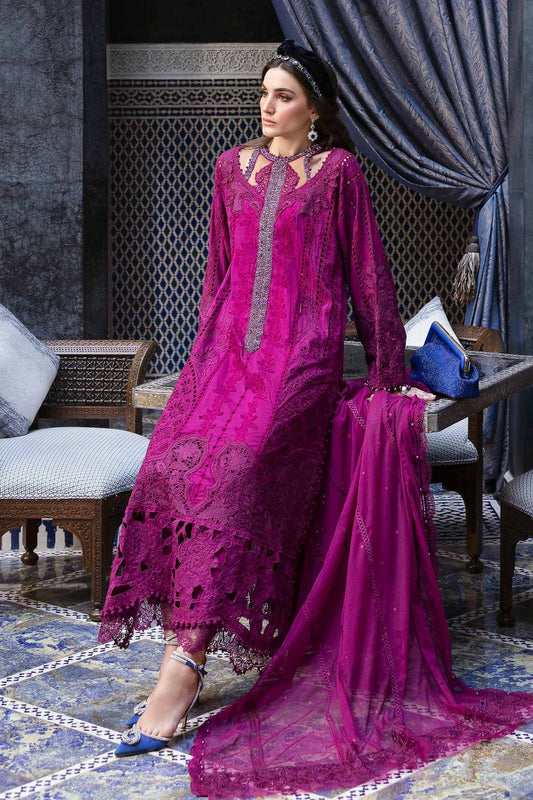 Maria B D-2502-B style reference, Magenta Lawn Suit, view 2