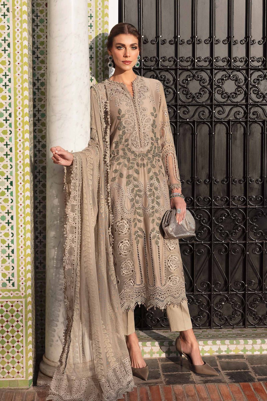 Maria B D-2503-A style reference, Coffee Lawn Suit, view 5
