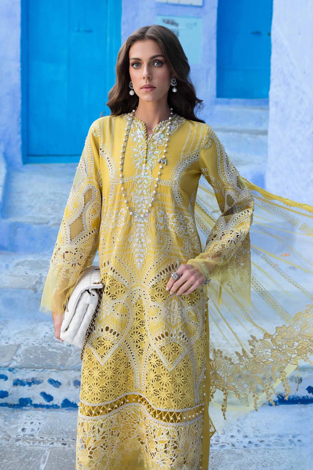 Maria B D-2512-A style reference, Lime Yellow Lawn Suit, view 5