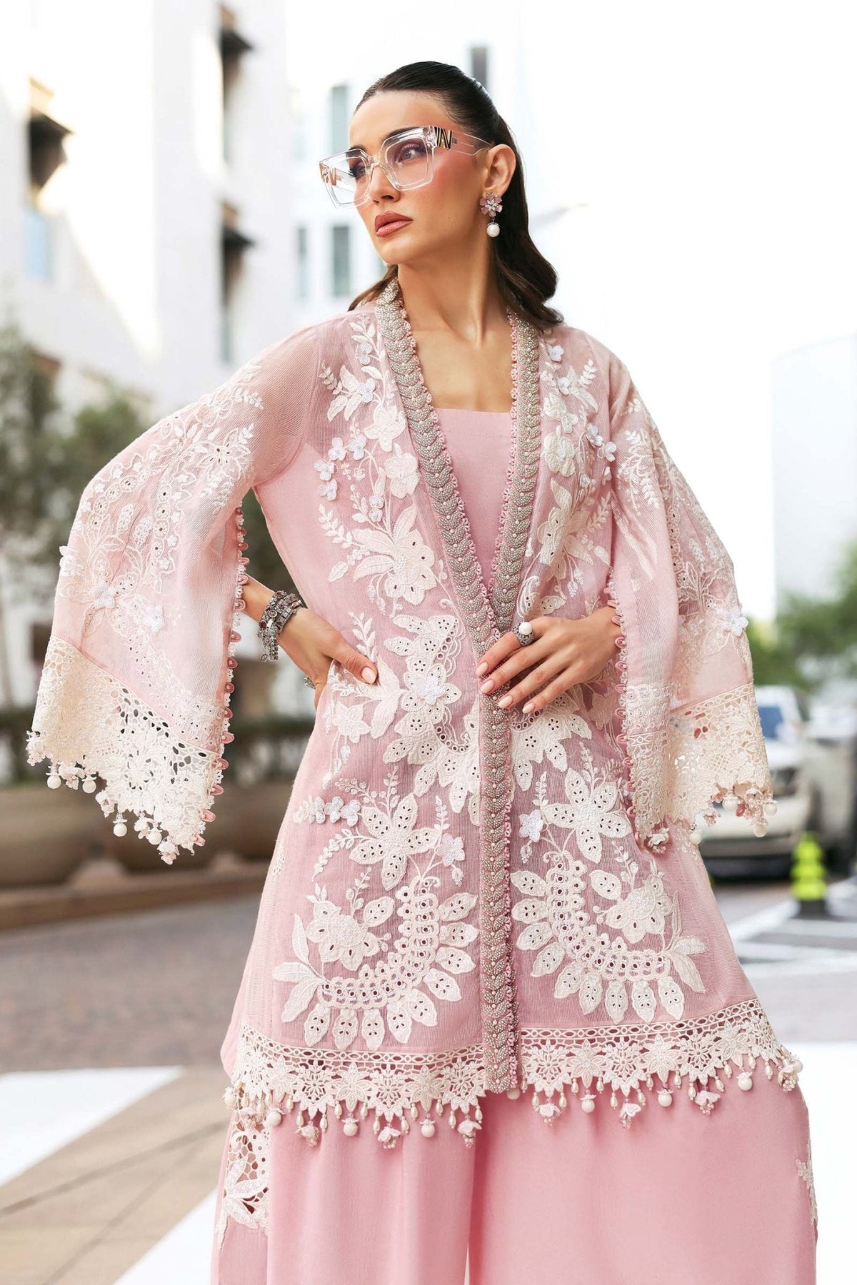 Maria B D-2603-A style reference, Pastel Pink Lawn Suit, view 10