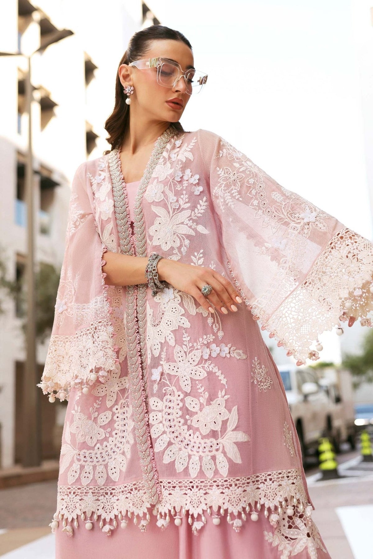 Maria B D-2603-A style reference, Pastel Pink Lawn Suit, view 11