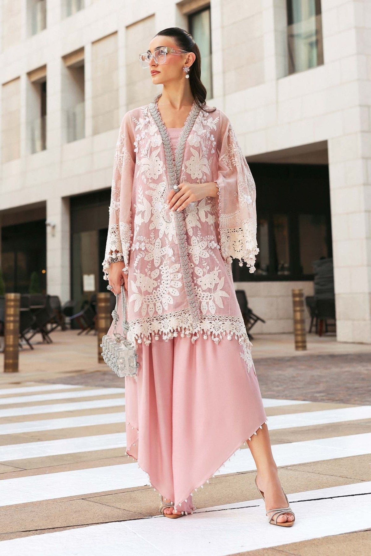 Maria B D-2603-A style reference, Pastel Pink Lawn Suit, view 7