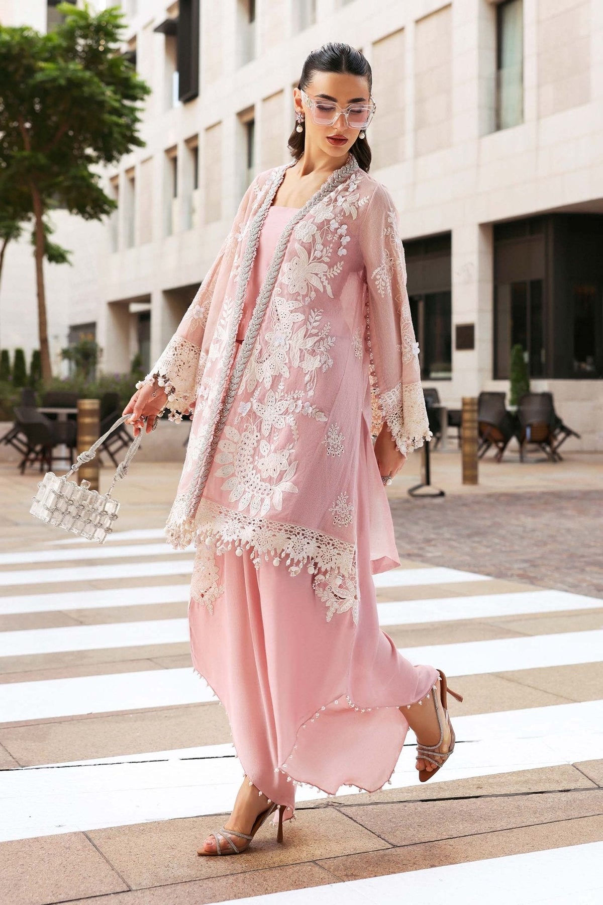 Maria B D-2603-A style reference, Pastel Pink Lawn Suit, view 8