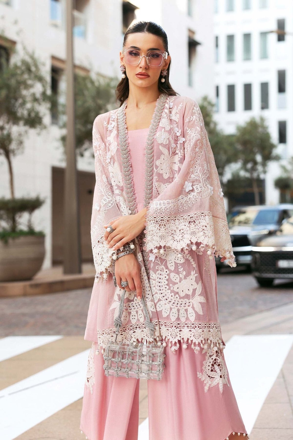 Maria B D-2603-A style reference, Pastel Pink Lawn Suit, view 9