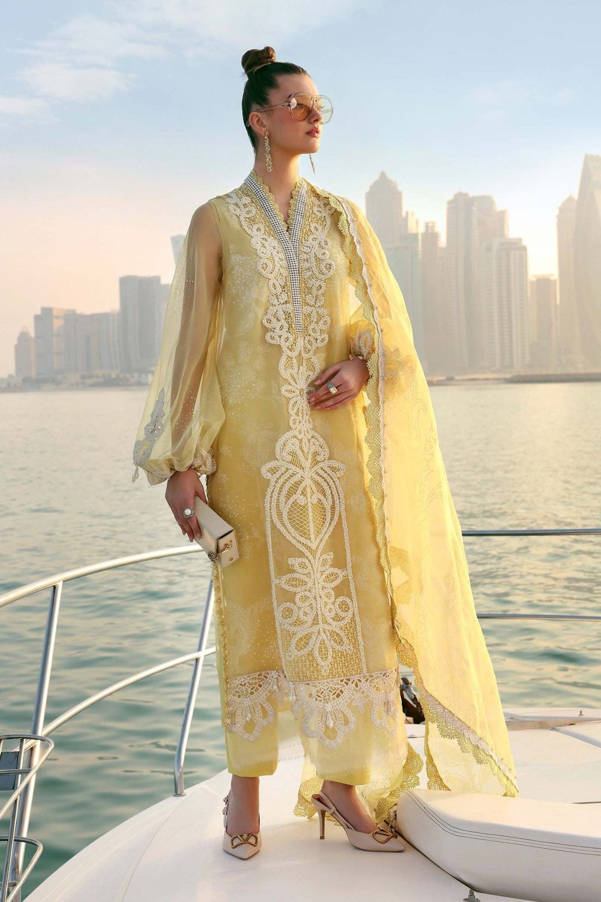 Maria B D-2604-A style reference, Butter Yellow Lawn Suit, view 2