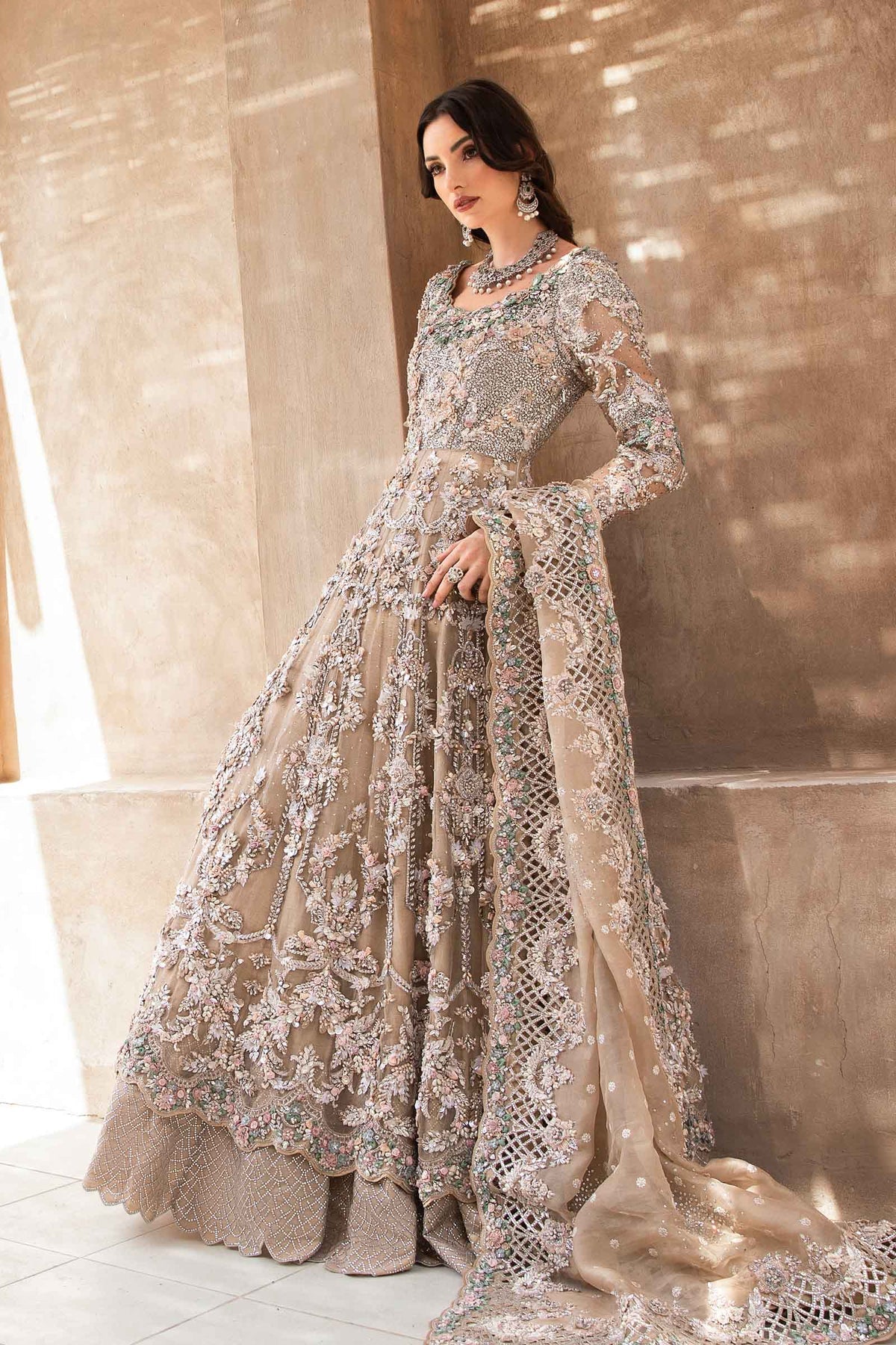 Maria B EX-151 Lunara gown side silhouette
