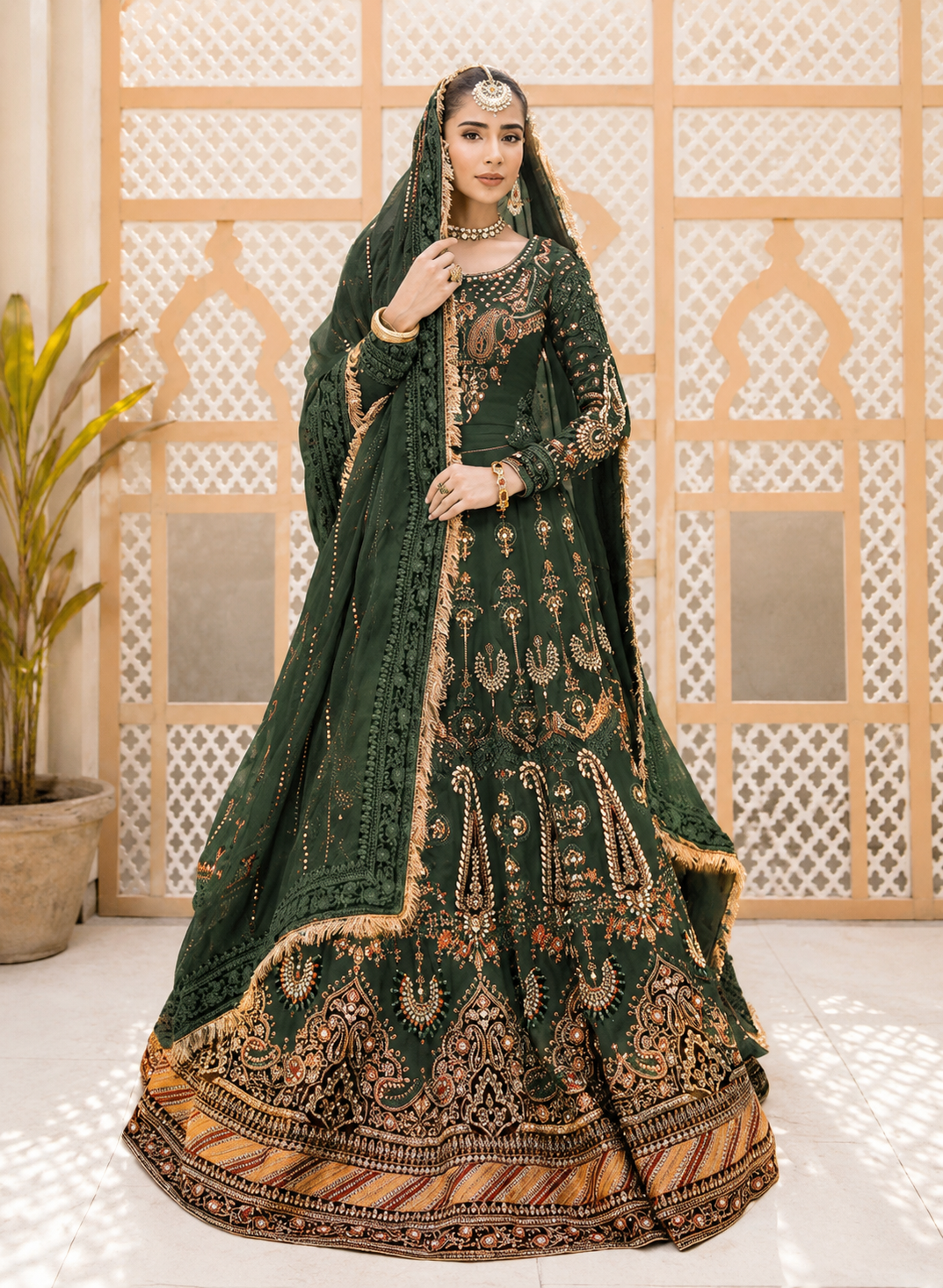 Maria B Green Bridal Maxi Style